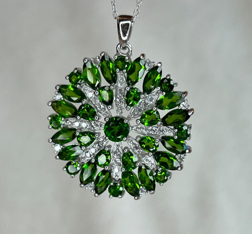 Green chrome diopside rhodium - green,